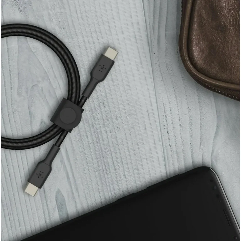 Belkin 5ft Braided USB-C to USB-C Cable W/ Strap NWT